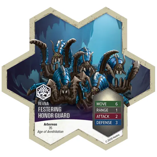 Renegade Games: Heroscape: Rising Tide &ndash; Queen Maladrix & Festering Honor Guard Army Expansion - 6 Fully Assembled Unpainted Miniatures & 2 Army Cards {5}