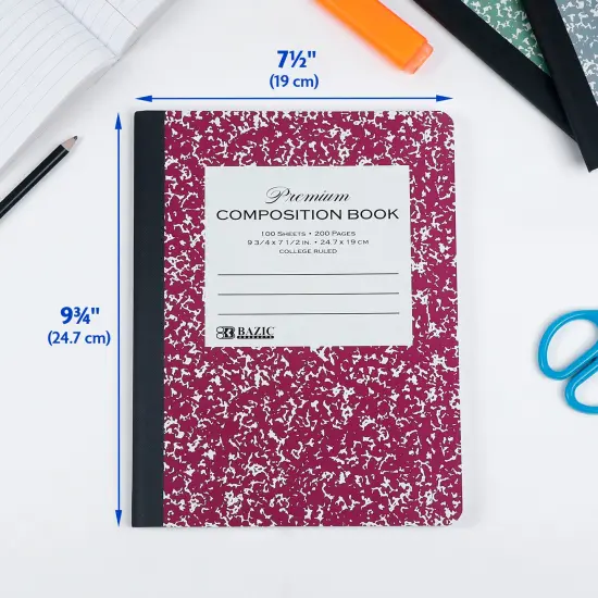 BAZIC C/R 100 Ct. Premium Morandi Color Marble Composition Book {2}