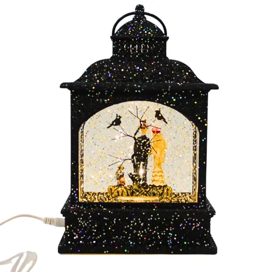 Ganz 8.5 Inch Spooky Couple Water Lantern Halloween Lighted Glass Accent , Lighted Halloween Decor Bribe Groom Lighted Black {2}