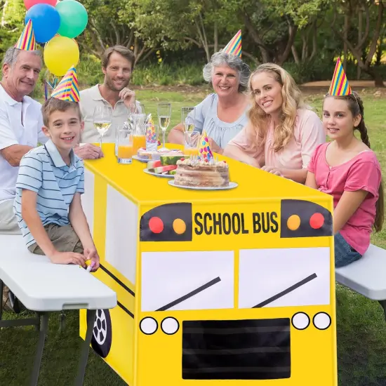 6 Ft School Bus Tablecloths Birthday Party Decorations {5}