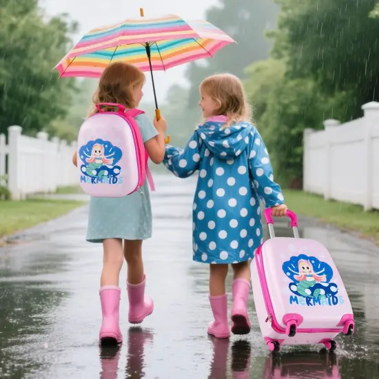 Costway 2PC Kids Carry On Luggage Set 12" Backpack and 16" Rolling Suitcase for Travel {12}