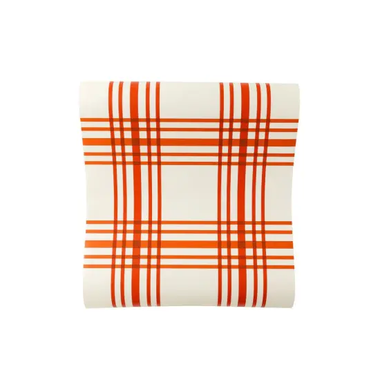 Fall Plaid Table Runner Cream & Burnt Gingham &ndash; 16" x 10ft, Perfect for Thanksgiving & Autumn Entertaining {1}
