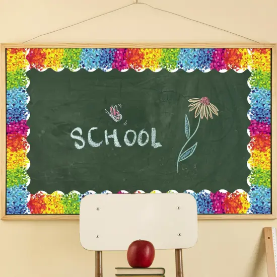 Wrapables 60 Feet Bulletin Board Borders, Adhesive Decorative Trim Stickers, Confetti {3}