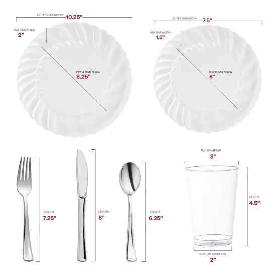 Clear Flair Plastic Wedding Value Set (144 Settings) {2}