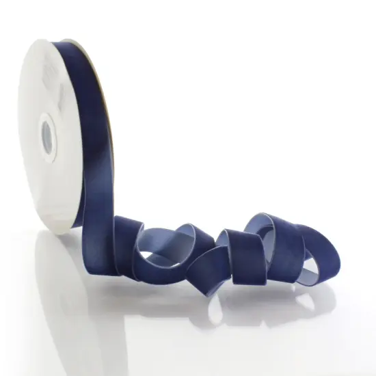 1" Velvet Ribbon (5yd & 25yd Spool Lengths) Navy {2}