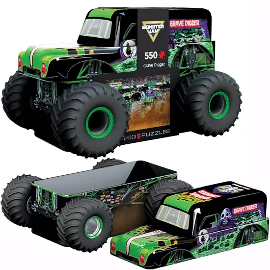 Eurographics: Monster Jam Grave Digger - 550 Piece Puzzle - Iconic Monster Truck-Shaped Collectible Tin, 19x13" Action Jigsaw, Officially Licensed {7}