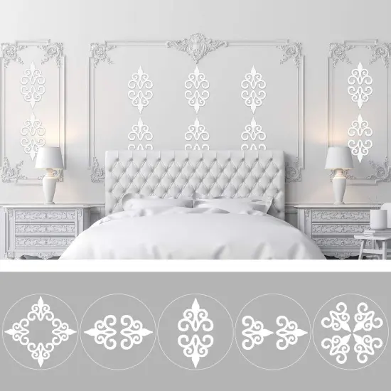 32 Pcs Acrylic Mirror Wall Stickers Home Decor Mirror Decals Silver Mirror Wall {1}