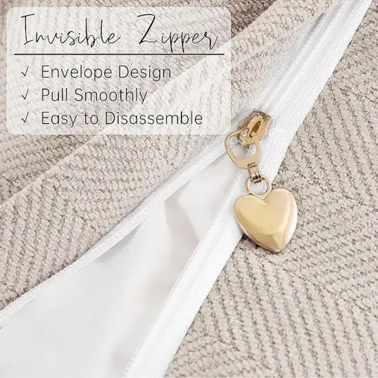 Beige Pillow Covers 18x18 Set of 2 Chenille Throw Pillow Covers with Elegant Design Soft and Luxurious Decorative Throw Pillows for Couch, Bed, and Home Decor {3}