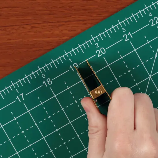 New York Central Embossed Brass Book Clip, Vintage Patina Finish, 1.57" x 1.73" x 0.77", Holds up to .67", Decorative Office Supplies, Durable Journal Clip with Strong Metal Spring {4}