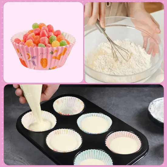 450pcs Easter Cupcake Liners, Bunny Chick Egg Flower Baking Cups Cupcake Wrappers Paper Wraps Muffin Liners for Easter Spring Birthday Party Candy Cake Decorations Supplies(9 Designs) {4}