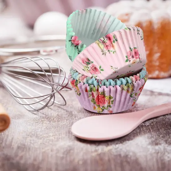 600 Count Floral Cupcake Liners Tea Party Baking Paper Easter Flower Muffin Cupcake Liners Wrappers for Tea Party Wedding Birthday Baby Shower Decorations, 4 Styles {5}