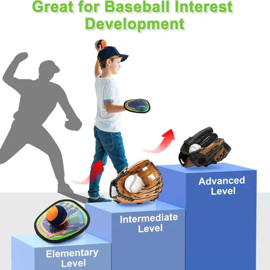 Toss and Catch Ball Game Outdoor Games for Kids Toys Baseball Games Beach Toys Baseball Training Paddle Ball Yard Pool Games Outside Toys for 3 4 5 6 7 8 Year Old Easter Basket Stuffers {4}