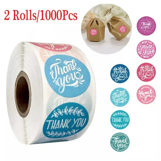 1000xThank You Sticker Roll Boutique for Business Packaging Mailer Seal Stickers {4}