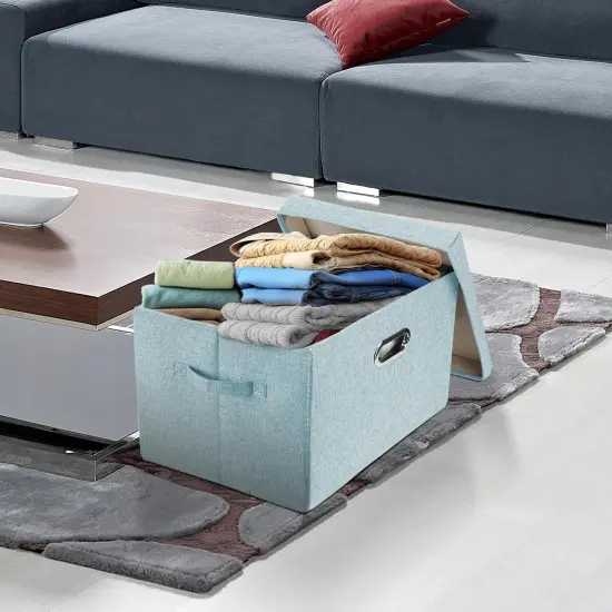 Large Collapsible Storage Bins with Lids, Organization Bins for Closet Storage {5}