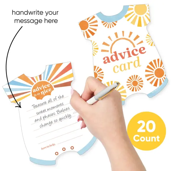 Big Dot of Happiness Here Comes The Son Baby Shower Advice Cards Game, Boy Boho Baby Shower Wish Card Activities - Set of 20 {3}