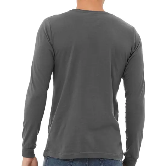 Bella + Canvas Long Sleeve T-Shirt, Men&rsquo;s Heavy Cotton Jersey Tee, Multicolor Asphalt {3}