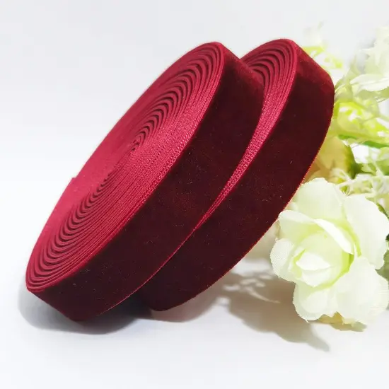 Christmas Valentin's Day Gift Box DIY Craft D&eacute;cor Velvet Ribbon(Wine, 5/8''x6Yards) {4}