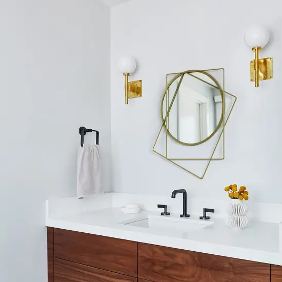 Uniquewise Decorative Metal Wall Mounted Modern Mirror - Perfect for Living Room, Bedroom, Bathroom Vanity, Entryway, or Hallway, Adding Elegance and Charm to Your Space {6}