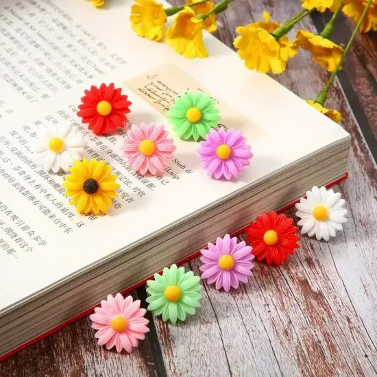 40Pc Push Pin Flowers Thumbtacks Decorative Daisy for Corkboard Map Photo Wall {2}