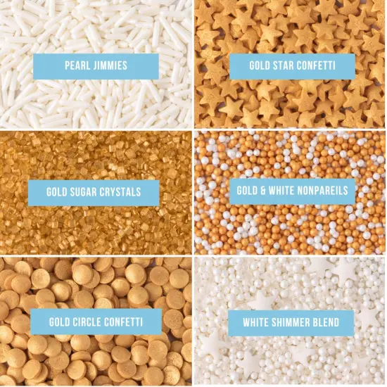 Heart Sprinkles, Valentines Day, Edible Sprinkle Mix, Heart Shapes, Jimmies, Perfect for Cake Decorations, Baking, Ice Cream, Cookies, Cupcake Topper (Gold) {3}