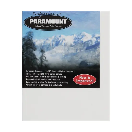 Paramount Professional Gallery Wrapped Canvases for Painting, Pack of 3 Heavy-Duty Stretched Canvas, Unbleached 100% Cotton, 1-13/16 Deep, Acid-Free, Triple-Primed, Medium-Tooth Surface {3}