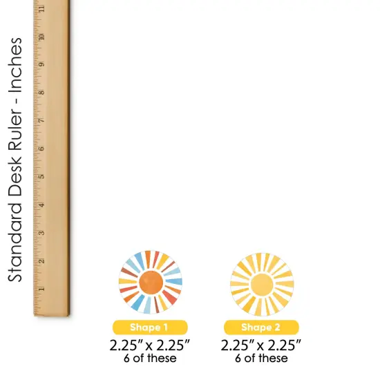 Big Dot of Happiness Here Comes The Son DIY Paper Small Sun-Shaped Cut-Outs, Boy Boho Baby Shower Decorations - 24 Count {5}