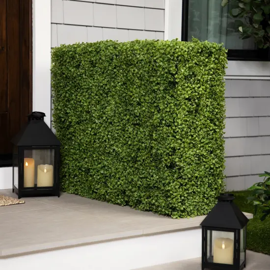 Northlight Double Sided Artificial Boxwood Outdoor Hedge - 38" Green {1}