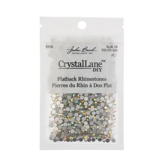 Crystal Lane DIY SS16 Glass Flatback Rhinestones, 1440pcs Crystal AB {3}