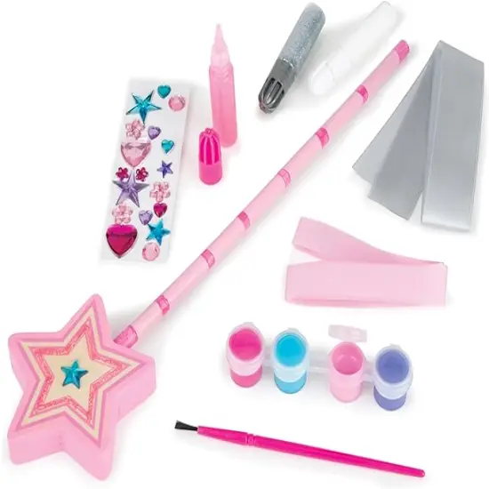 Created By Me Paint & Decorate Your Own Wooden Princess Wand Craft Kit, Pink Princess Crafts Great For Rainy Days, Toys For Kids Ages 4+ {3}