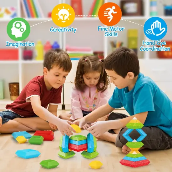 Toys for 1 2 3 4 5 Year Old Boys Girls Toddler 1-3 Preschool Learning Activities 30 Pcs Stacking Building Blocks STEM Stackable Educational Sensory Easter Gifts for Kids Age 1-2 2-4 {4}