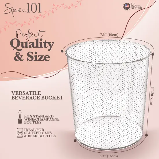 Spec101 Plastic Champagne Bucket for Drinks - 6pk Ice Buckets for Parties {4}