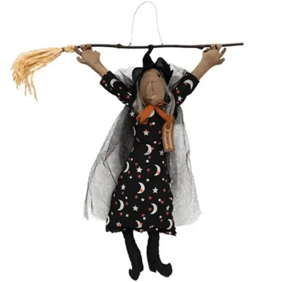 Primitive Minerva Witch Doll Hanging Halloween Wall Decoration 25 Inch {1}