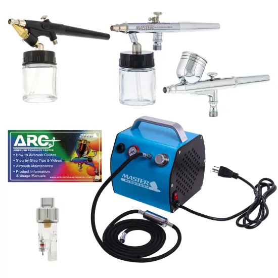 3 Multi-Purpose Master Airbrush Kit with High Performance Compact Airbrush Compressor {1}