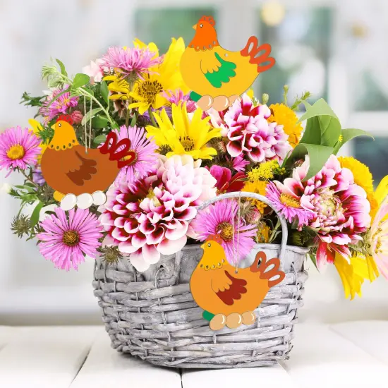 Wooden Easter Ornaments to Paint Spring Decoration Hen Cutouts Unfinished 24PCS 3.5 inches, DIY Blank Unfinished Christmas Tree Wood Discs Ornament for Home Crafts Hanging {3}