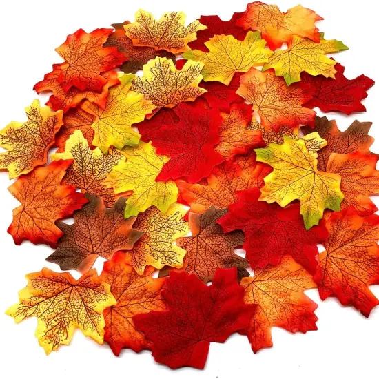 250PCS Multicolor Color Artificial Maple Leaves {4}