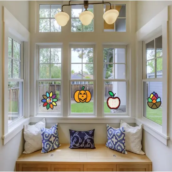 Fall Tissue Paper Crafts for Kids, Tissue Papers Stained Glass Effect {3}