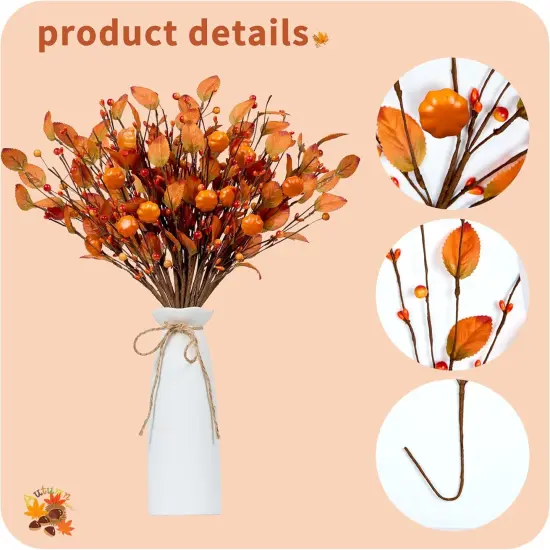 12PCS Fall Berry Stems for Vases Centerpieces {3}