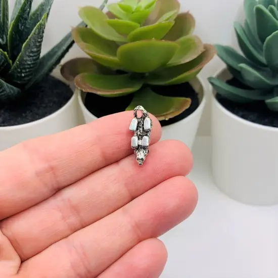 Silver Mouse Rat 3D Charms, 19x7mm {4}