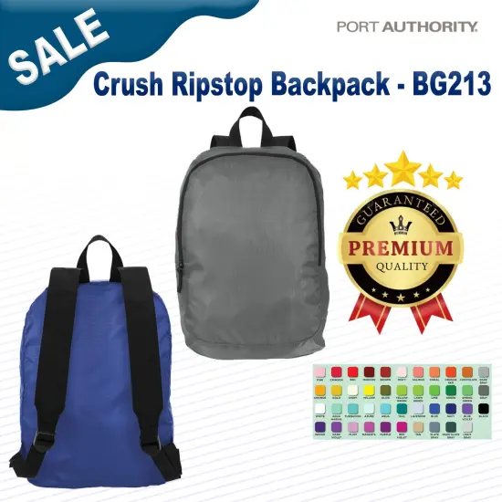 Port Authority&reg; Crush Ripstop Backpack Shadow Grey {2}