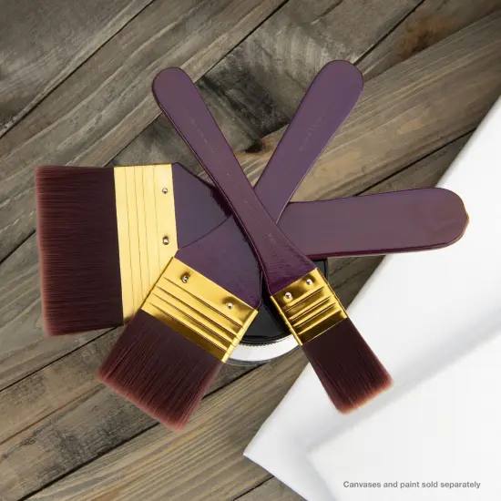 RSET-9353 | 3pc Burgundy Taklon Flat Large Area Brush Set {5}