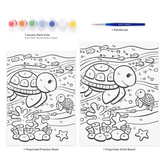 MFP21 | Painting by numbers&trade; Children's 10pc 8.75" x 11.75" Sea Turtles Painting Project {3}