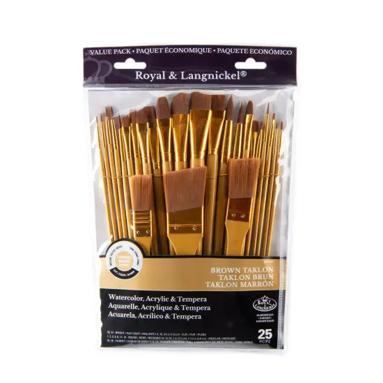 RSET-9384 | 25pc Brown Taklon Variety Brush Set {1}