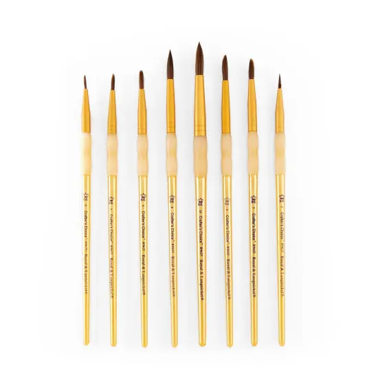 RCC 412 | Crafter's Choice&trade; 8pc Camel Hair Round Brush Set {5}