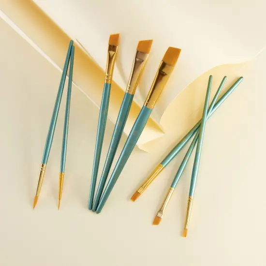 RSET-9186 | 8pc Golden Taklon Variety Brush Set {3}