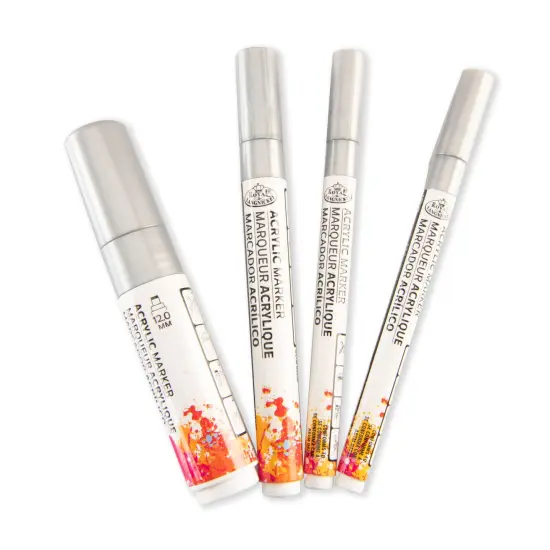 MARK-2704 | 4PC Silver Acrylic Paint Markers {4}