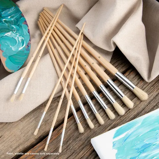 RSET-9602 | 12pc Stiff White Bristle Round Brush Set {3}