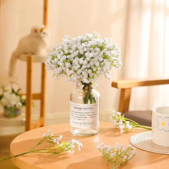 30PCS Fake Babys Breath Flowers Artificial White Flowers Gypsophila DIY Floral Bouquets Arrangement Wedding Home Decor {2}