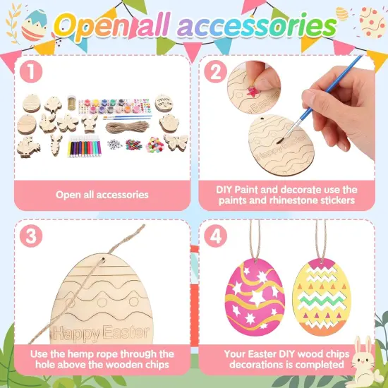 301 PCS Easter Wooden Hanging {4}