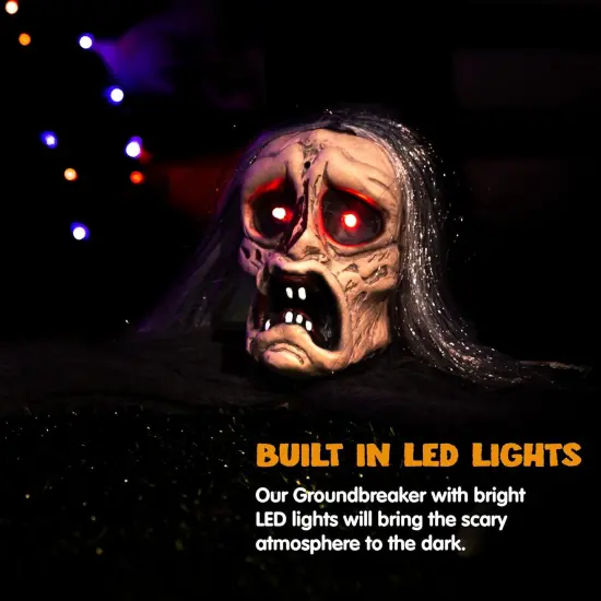 Halloween Zombie Groundbreaker with Glowing Eyes and Sound {2}