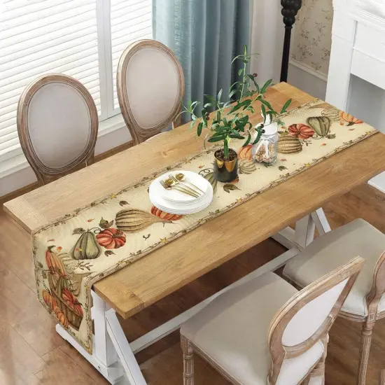 Fall Harvest Vintage Pumpkins Table Runner - Fall Pumpkin {3}